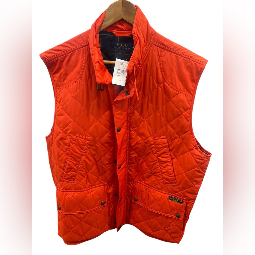 Polo by Ralph Lauren Men's Orange Quilted Vest